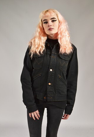 VINTAGE WRANGLER BLACK DENIM JACKET