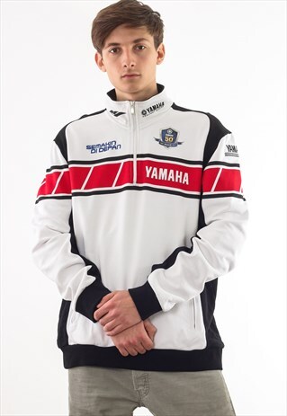 VINTAGE YAMAHA RACING PULLOVER WHITE
