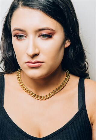 GOLD FILLED CHUNKY 90'S CHAIN NECKLACE ON MAGNETIC CLASP