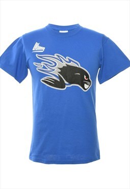 Blue Gildan Printed T-shirt - S
