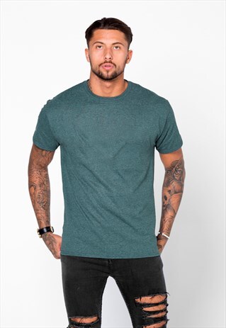 ESSENTIAL BLANK T-SHIRT - HEATHER TEAL BLUE