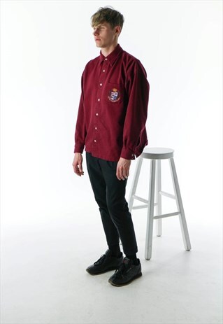 BURGUNDY COLLEGE SHIRT / BUTTON UP SHIRT