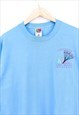 VINTAGE FRUIT OF THE LOOM SKYDIVE T SHIRT BLUE WITH PRINT 