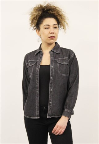 VINTAGE BLACK DENIM SHIRT