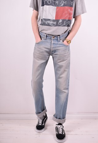 LEE MENS VINTAGE JEANS W34 L34 BLUE 90'S