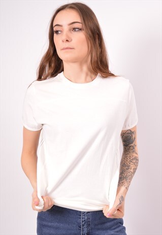 VINTAGE CHAMPION T-SHIRT TOP WHITE