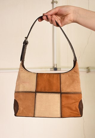 Y2K GOES 70'S RETRO FAUX SUEDE MINI SHOULDER BAG