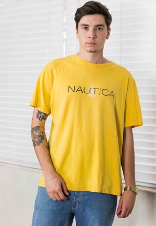 VINTAGE NAUTICA T-SHIRT LOGO 90S L 7.5