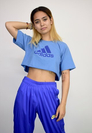 VINTAGE 90'S ADIDAS LOGO CROP T-SHIRT