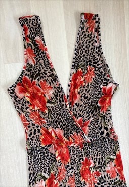 Y2K Floral Leopard Print Jumpsuit