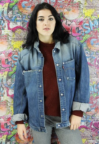 VINTAGE 80S MID BLUE LEVI'S DENIM JACKET. UNISEX.
