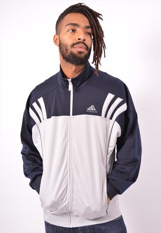VINTAGE ADIDAS TRACKSUIT TOP JACKET GREY
