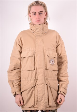 NAPAPIJRI MENS VINTAGE JACKET LARGE BEIGE 90S