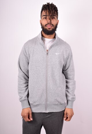 NIKE MENS VINTAGE TRACKSUIT TOP JACKET LARGE GREY 90'S