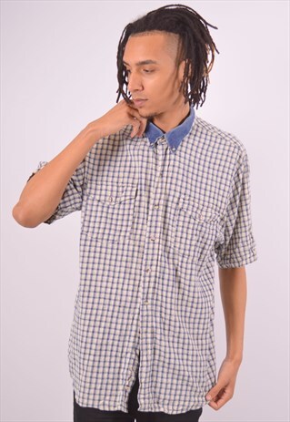 VINTAGE SHIRT SHORT SLEEVE CHECK MULTI