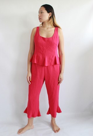 HOT PINK TOP AND TROUSERS SET