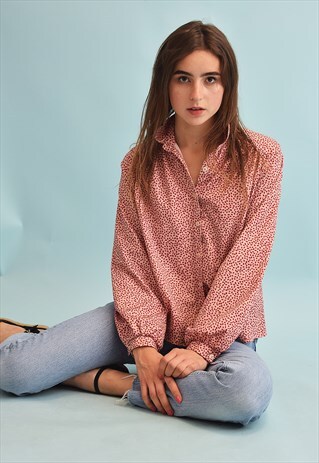 70'S RETRO LEAF PRINT BOHO FESTIVAL OVERSIZED SHIRT TOP