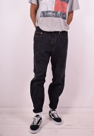 VALENTINO MENS VINTAGE JEANS W36 L32 BLACK 90S