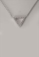 CZ TRIANGLE CHAIN NECKLACE WOMEN STERLING SILVER NECKLACE