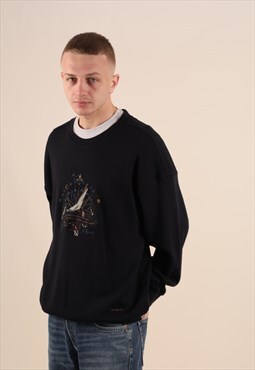 90s Paul & Shark embroidered wool sweatshirt 