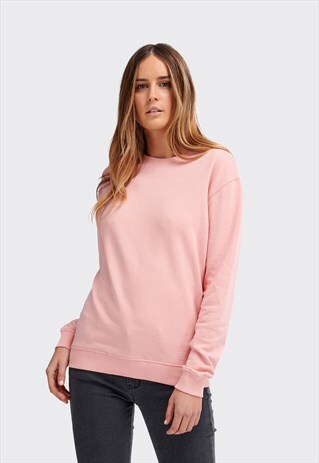 ALCOTT PINK BASIC ROUND NECK SWEATSHIRT
