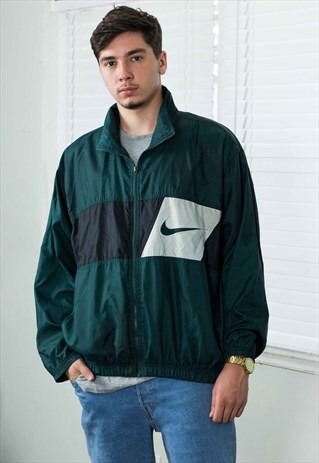 VINTAGE NIKE SHELL JACKET LOGO WINDBREAKER 90S L 8.3