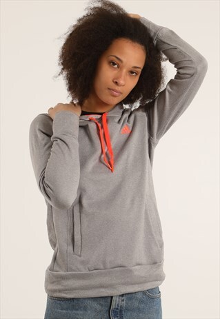 VINTAGE ADIDAS EMBROIDERED LOGO HOODIE