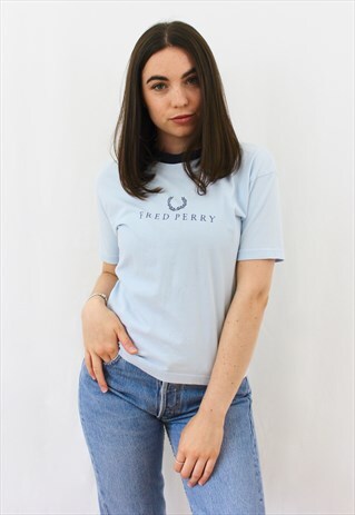 90'S RETRO BABY BLUE SPELL-OUT T-SHIRT