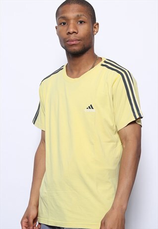VINTAGE ADIDAS LOGO T-SHIRT YELLOW