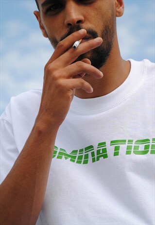 BAAD T-SHIRT WHITE DOMINATION ( GREEN )