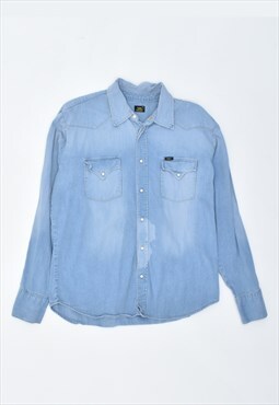 Vintage 90's Lee Denim Shirt Blue