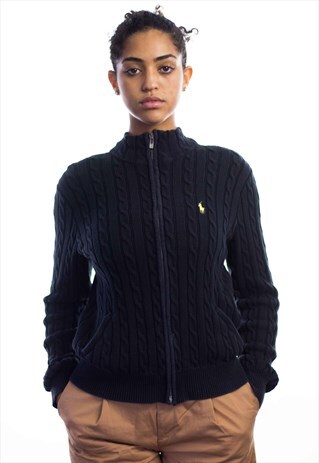 VINTAGE POLO RALPH LAUREN LOGO ROLL NECK JUMPER 90S XL 21.3