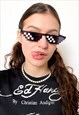 Vintage 00s MLG pixel rave sunglasses in black