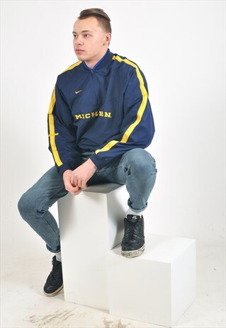 VINTAGE NIKE OVERHEAD JACKET IN BLUE