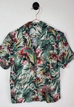 Vintage 80s Womens Hawaiian Shirt Size M (10-12)