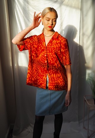 VINTAGE ORANGE PATTERNED SHIRT