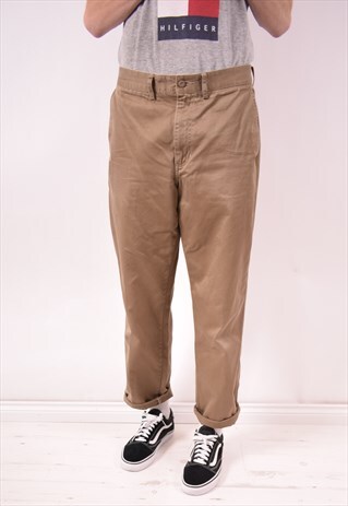 AVIREX MENS VINTAGE TROUSERS W32 L29 KHAKI 90S