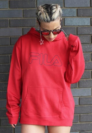 VINTAGE 1990S FILA RED HOODIE
