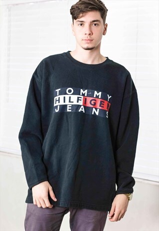 VINTAGE TOMMY HILFIGER SWEATSHIRT JUMPER LOGO 90S XL 21.4