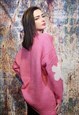 DAISY KNITWEAR SWEATER FLORAL KNITTED JUMPER IN PASTEL PINK