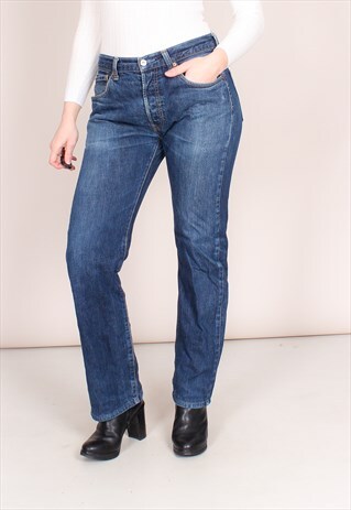 VINTAGE 90S MID WASH BLUE LEVI'S 501 JEANS