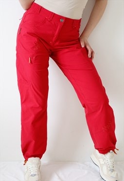 Vintage Cargo Trousers Utility Pants Nylon Parachute Red M