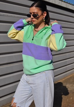 Vintage Y2K reworked Nike tick pastel colourblock hoodie