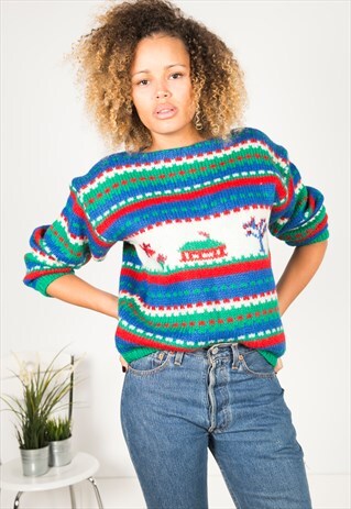 VINTAGE 80'S KNIT JUMPER / S0481
