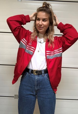 90S 00S VINTAGE RED ADIDAS TRACK JACKET