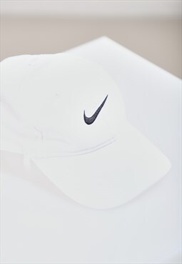 Vintage Nike Baseball Cap in White Summer Gym Hat 