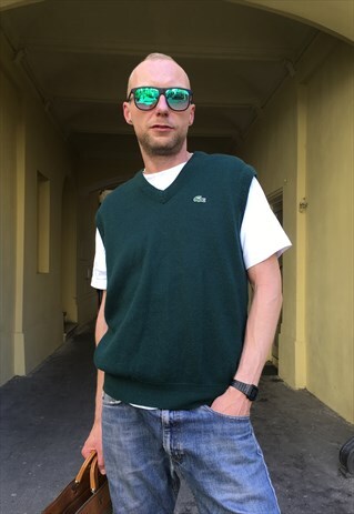 VINTAGE 90' UNIQUE UNISEX WOOL LACOSTE KNITED VEST