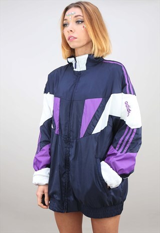 VINTAGE OVERSIZED ADIDAS WINDBREAKER FESTIVAL SHELL JACKET
