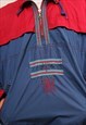 VINTAGE 80S MULTICOLOR ANORAK JACKET, RED BLUE SPORT WEAR 