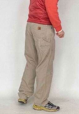 Vintage Carhartt Carpenter Pants Men's Beige